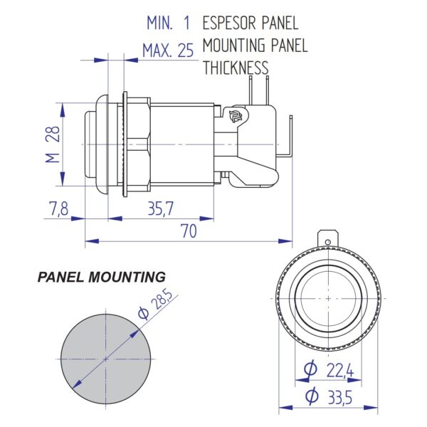 Industrias Lorenzo Long Button (A0211 PSL-Long) - Image 3